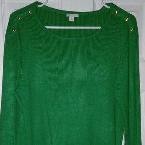 Cato green top with flared ruffle sleeve, size XL